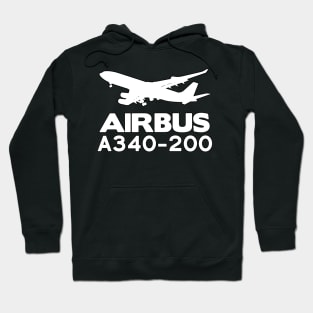 Airbus A340-200 Silhouette Print (White) Hoodie